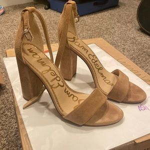 Sam edelman tan suede sandal heel size 6.5